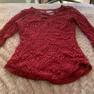 Red lace shirt